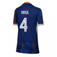 Camiseta Países Bajos Virgil van Dijk #4 Segunda Equipación Replica Eurocopa 2024 para mujer mangas cortas